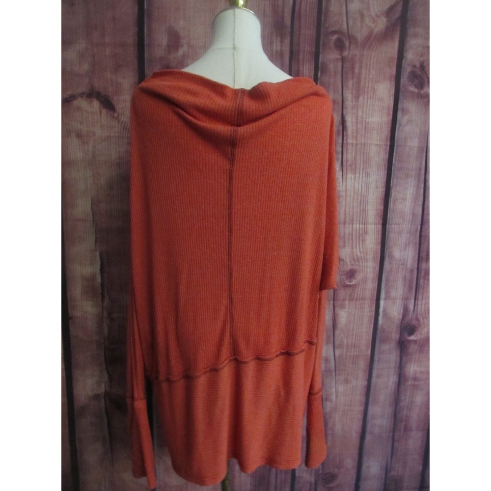 Free People We The Free Women's Londontown Thermal Rust Orange Tunic Top Size L - Picture 7 of 7